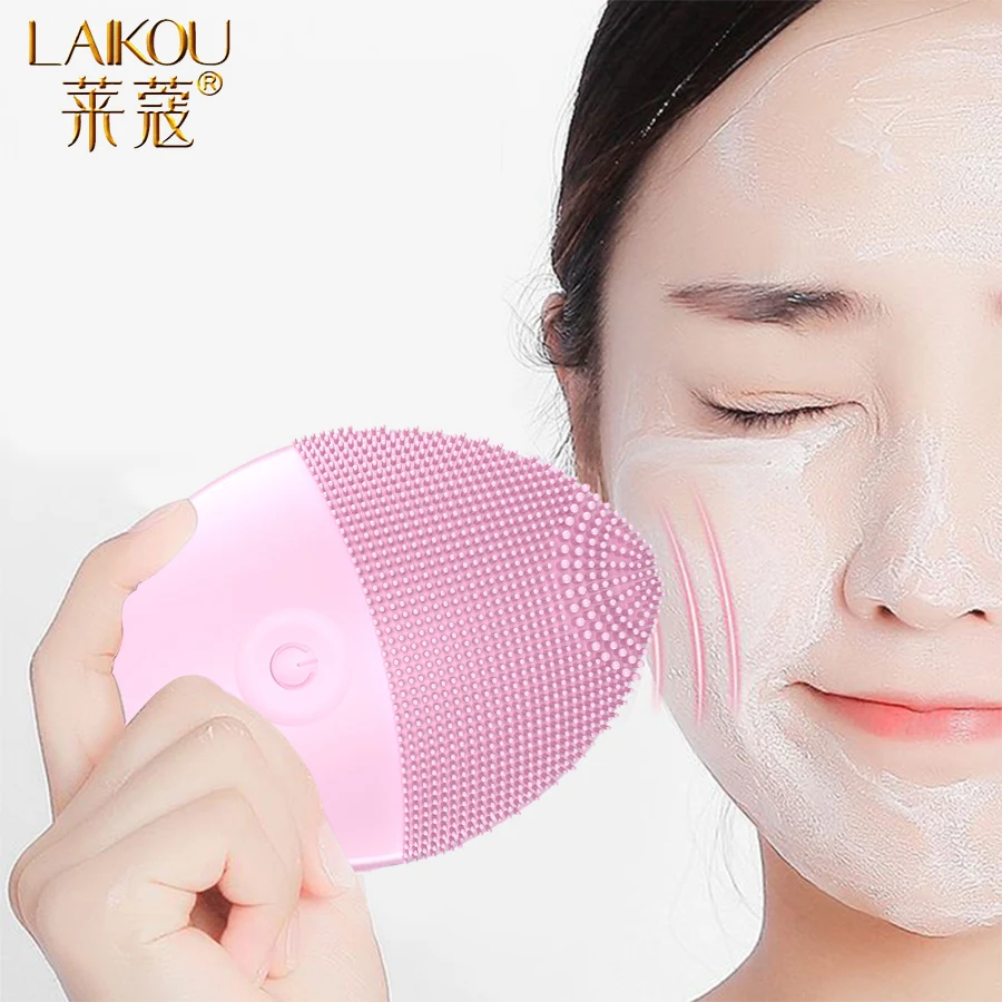 

LAIKOU Electric Facial Cleanser Silicone Face Cleansing Brush Electric Face Cleanser Cleansing Skin Deep Washing Massage Brush