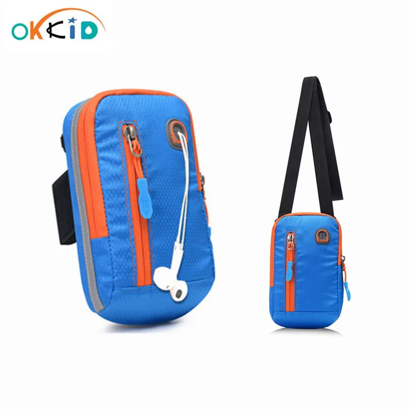 

OKKID Women Mini Shoulder Bag Sport Arm cell phone Bag female running key bag with earphone jack Small Crossbody Bags for women