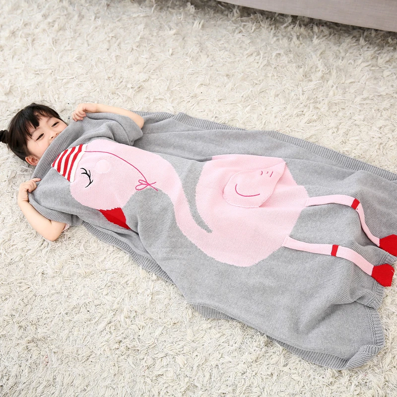 

Flamingo 3D Swaddle Newborn Knitted tour Christmas Kids infantial Child Mat Baby wrap Kids quilt Blanket Animal Carpet Warm