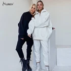 Толстовка Женский спортивный костюм Harajuku Y2k комплект из двух предметов спортивный костюм осень-зима модные длинные брюки с эластичным поясом повседневные WHD14