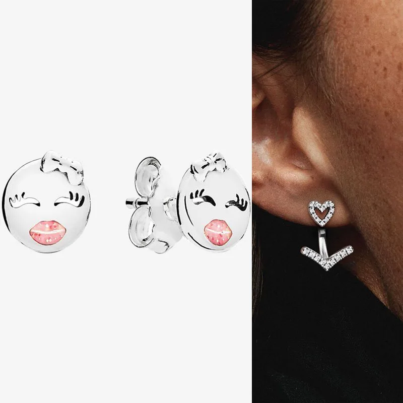 

Authentic S925 Sterling Silver Simple And Playful Blinking Earrings Women's Fashion Silver Earrings Jewelry Gifts