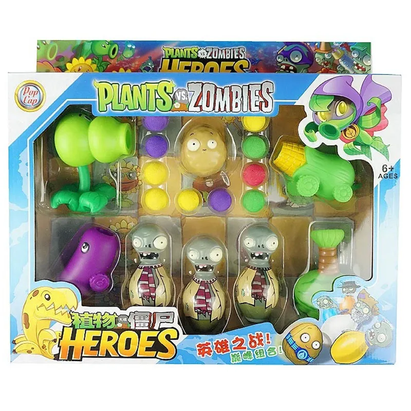 Растения против Zombis 2 Супер Герои Боулинг тумблер Серфер зомби Peashooter дети фигурку