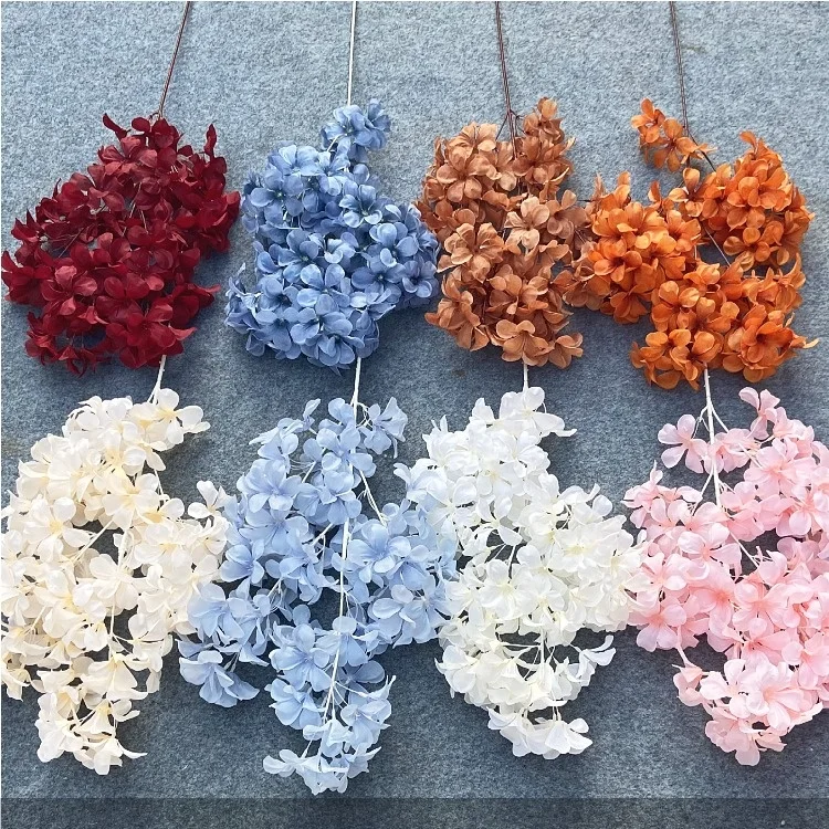 

3 Prongs of Artificial Plumeria, Wedding Hall Decoration and Ceiling Flowers, Home Vase 74cm Flower Arrangement Cherry Blossoms