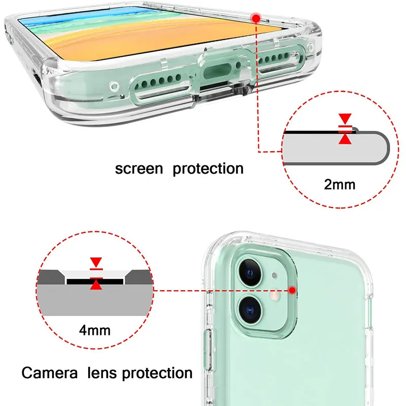 full body 360 front back phone case for iphone 12 11 pro max 8 7 6s plus cover transparent coque for iphone x xr xs 5s se 2020 free global shipping