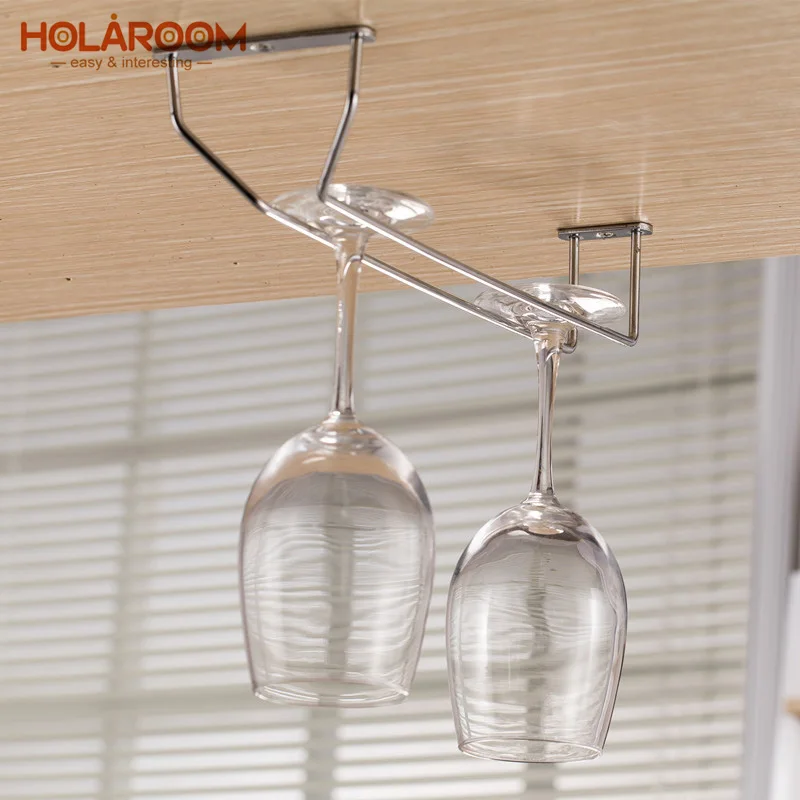 Держатель для Винных Бокалов Holaroom из нержавеющей стали Однорядный подвесной