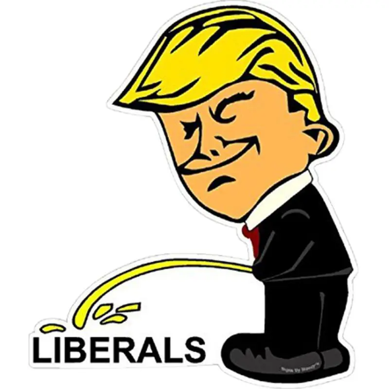 Universal Trump Pissing Liberals Shaped Sticker Funny Peeing Political Pro Vinyl Decal Car Bumper | Автомобили и мотоциклы