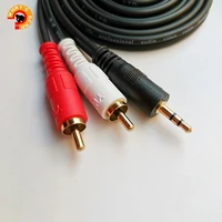 3 5mm18 trs to 2rca male 24k gold plated plug connector y splitter adapter audio cable for speaker boxcompluter 1 8meters