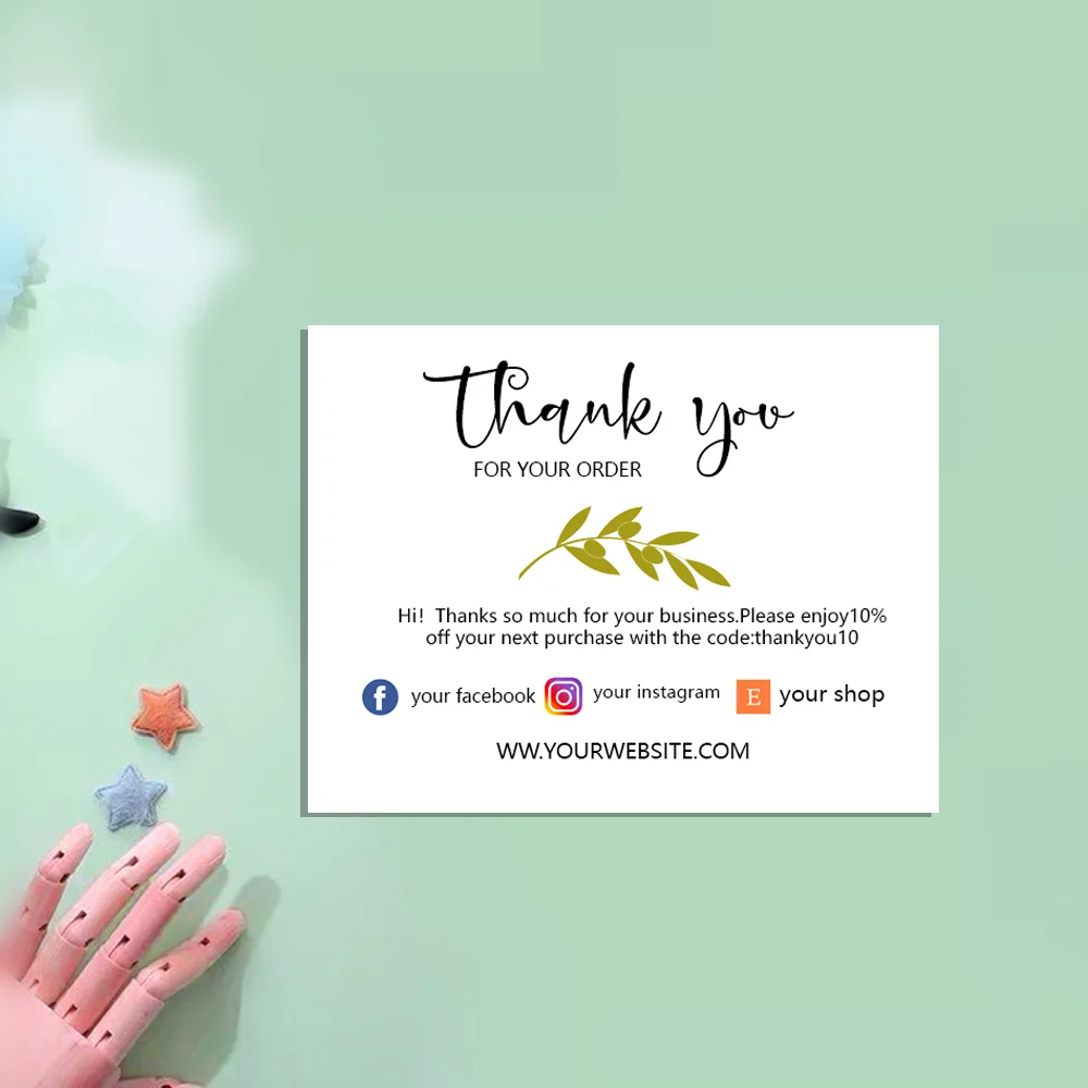 

Thank You Card for Small Business Etsy Thank for Your Order Note Business Thank You Cards Social Media Cards