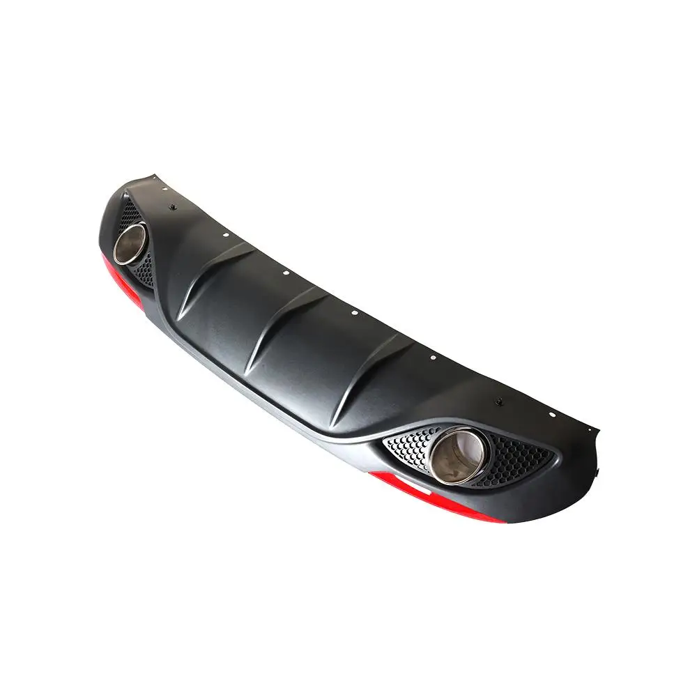 Car Rear Bumper Lip Diffuser With Exhaust tips for alfa Giulia Sedan 4 Door Quadrifoglio TI 2016 2017 carbon fiber/ PP Plastic | Автомобили