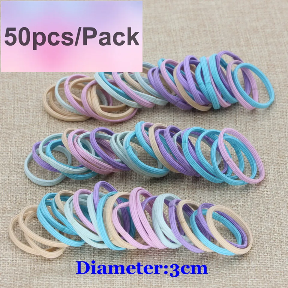 TS397 Purple Нейлоновые резинки ярких цветов для девочек 2 см 3 см, Детские Безопасные эластичные резинки для волос, держатель для конского хвоста, Детские аксессуары для волос, резинки для волос - Цвет: TS397 Purple