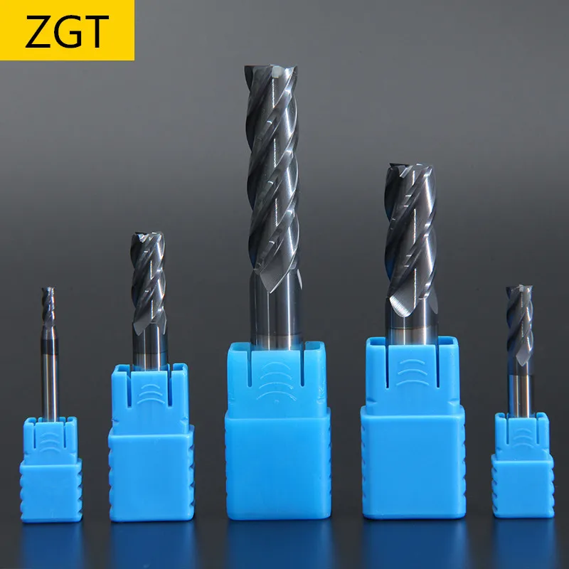 Концевая фреза ZGT HRC50 Вольфрамовая сталь 4 фрезы 6 мм 8 10 12 14 16 20 карбидный