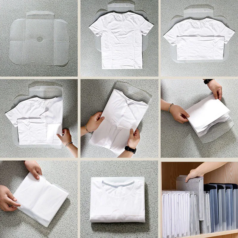

5pcs/set Creative Closet Lazy Folding Board Multi-function Folder Travel Space Saving Wardrobe Storage Dust-proof Storage Boxes