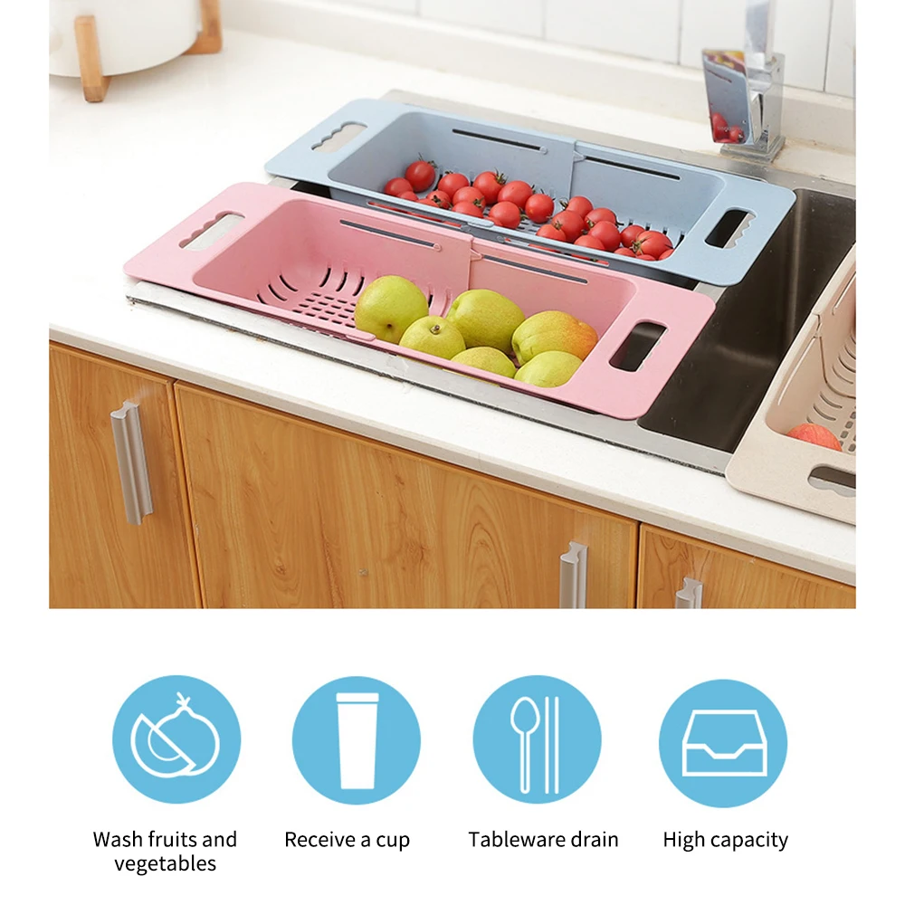 Выдвижная корзина для хранения полые сливные корзины раковины регулируемая