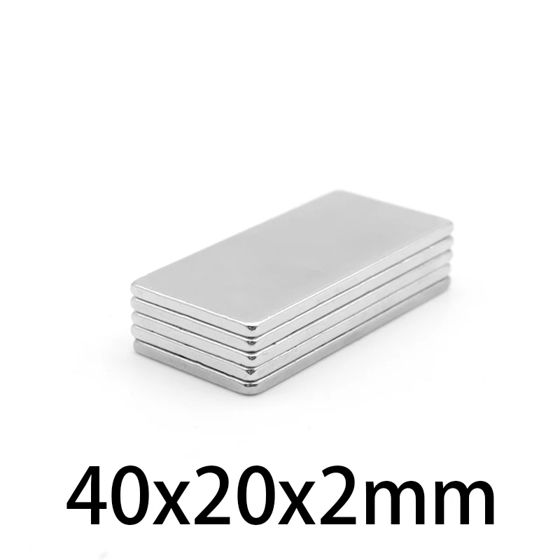 

5-50 шт. 40x20x2 мм Блок Редкоземельные магниты 40 мм x 20 мм x 2 мм длинный прямоугольный магнит 40*20*2 мм постоянный неодимовый магнит
