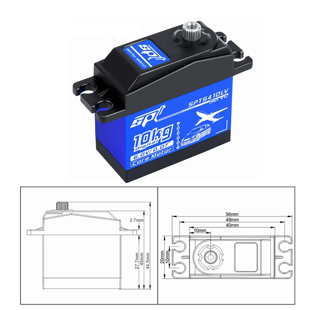 SPT SPT5410LV 10 кг высокоскоростная металлическая Шестерня стандартный сервопривод большой угол цифровой сервопривод для 1:10 Rc Дрифт машина/модель самолета
