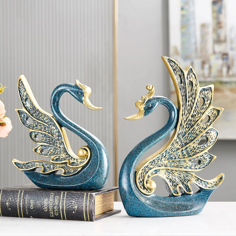 Аксессуары для украшения дома абстрактные скульптурные статуи лебедя украшение