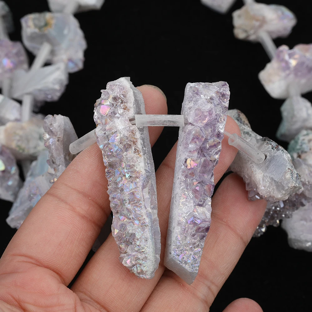 

Approx 19Pcs/Strand Top Drilled Natural Amethysts Quartz Slice Graduated Point Loose Beads For Jewelry DIY Making EF-CT-341JBEE