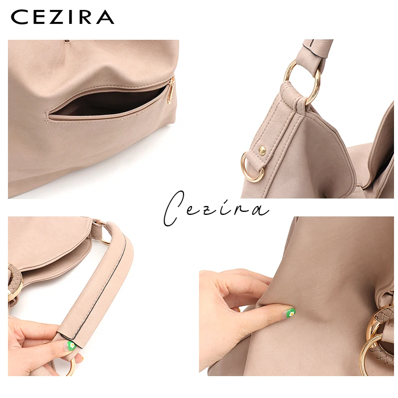 CEZIRA большие сумки Хобо для женщин роскошные на плечо из искусственной кожи