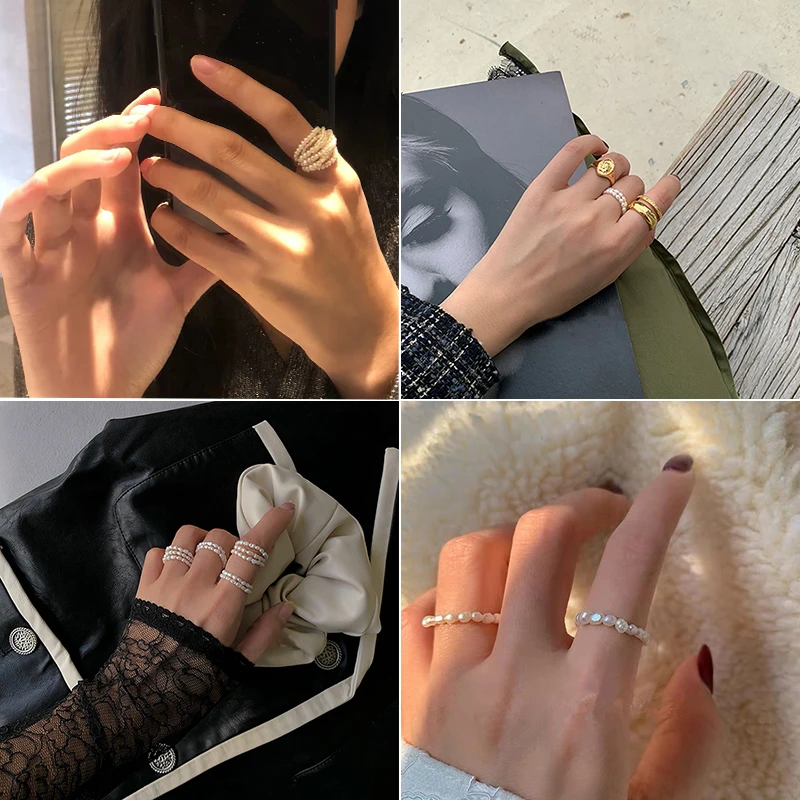 Элегантное жемчужное ожерелье из бисера кольца регулируемые маленькие Бусы