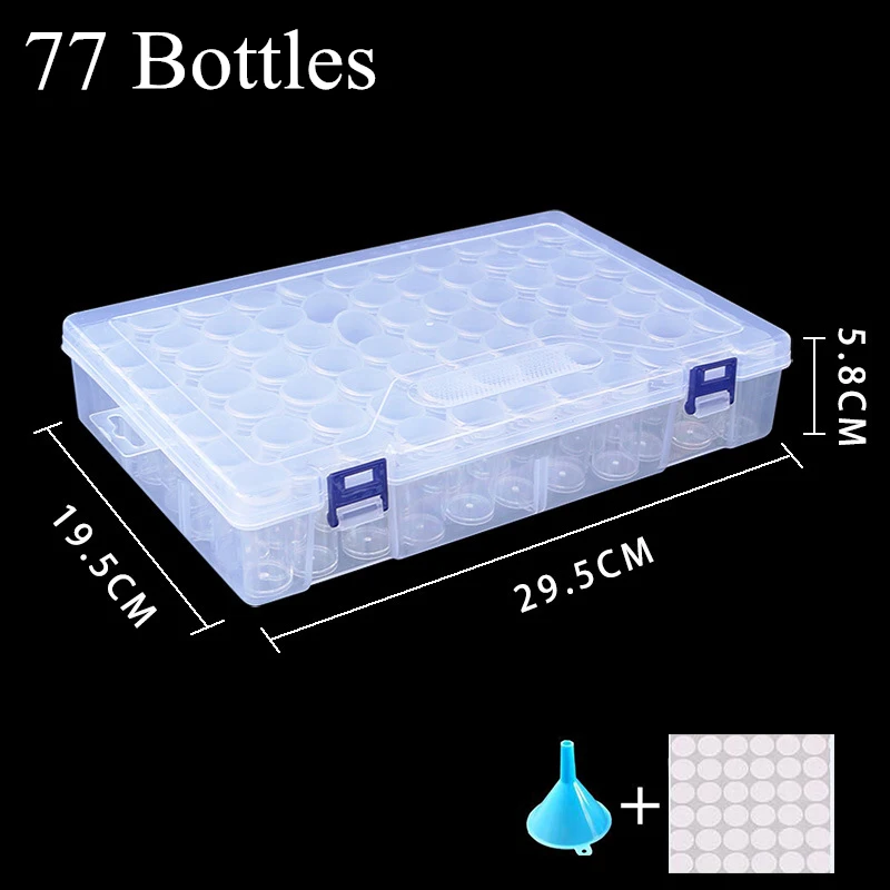 

77/60/48/24 Round Bottle 5D Diamond Painting Storage Box Box Embroidery Mosaic Accessories Bead Manicure Container Storage Box