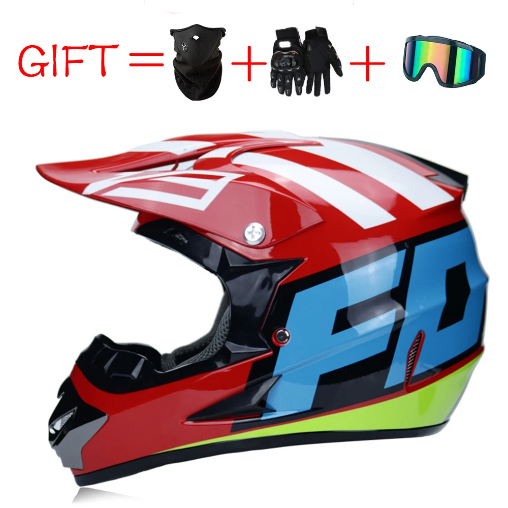 9 Гоночный Кроссовый мотоциклетный шлем DOT Casque Moto Capacete Moto Casco бездорожье полное лицо винтажный Кроссовый шлем для женщин 3 подарка - Цвет: 9