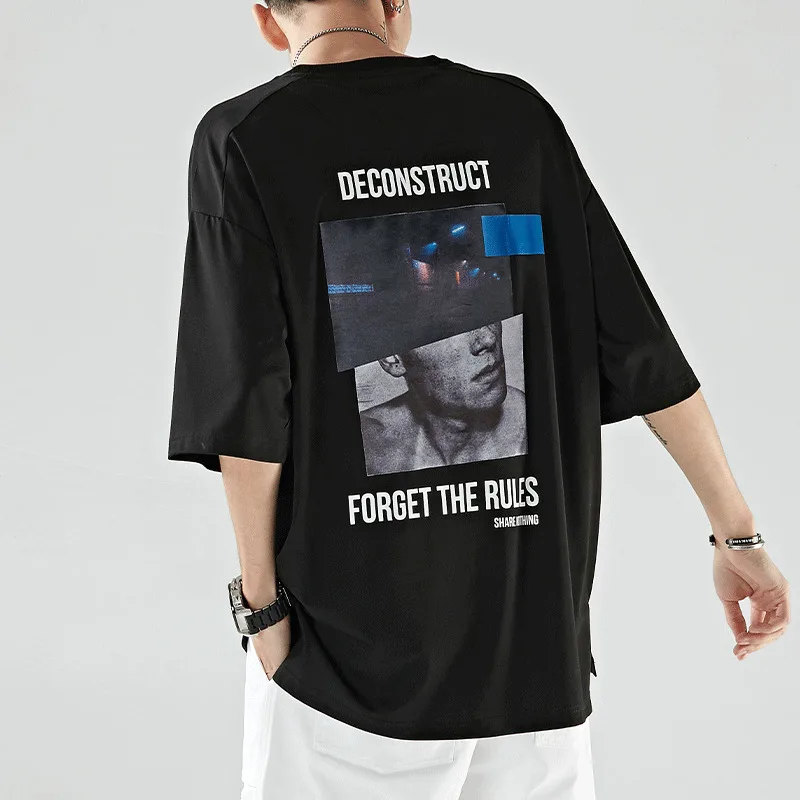 Оптовая продажа Прямая поставка летняя мужская футболка с коротким рукавом из 100%