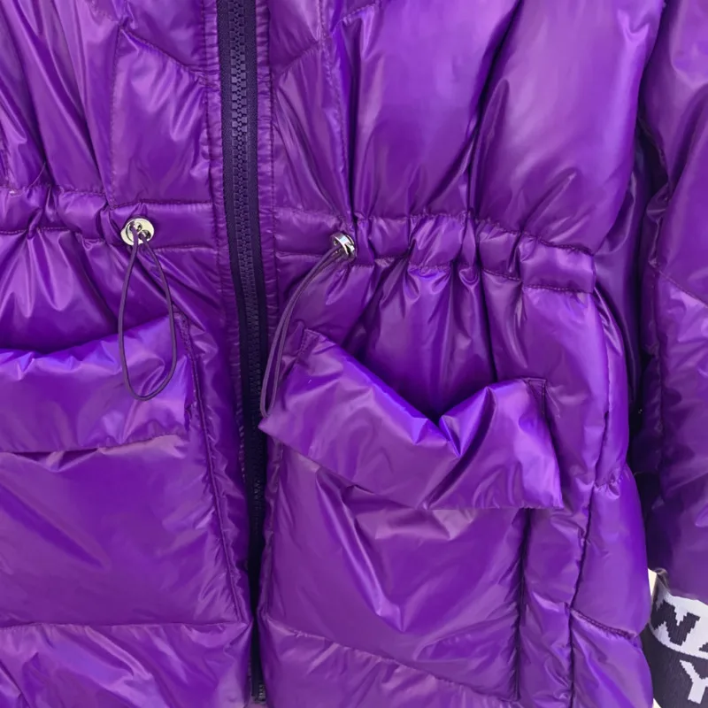 2020 Winter Glossy Bright 90% White Duck Down Jacket Women's Hooded Coat Female Thick Warm Slim Parkas Ladies Feather Down Coats