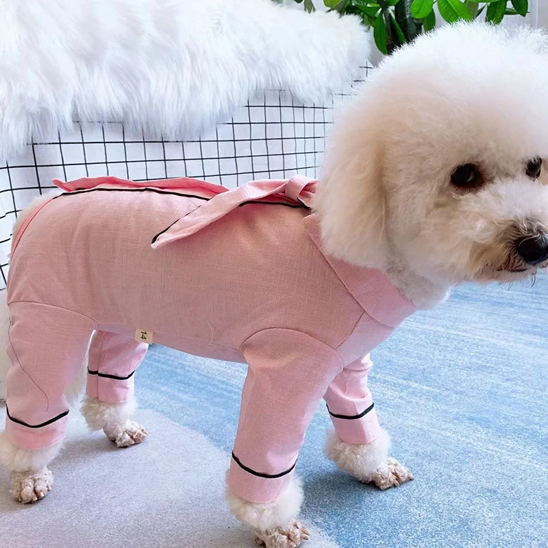 Женская тонкая одежда для щенка 100% хлопок защитный живот комбинезон маленьких