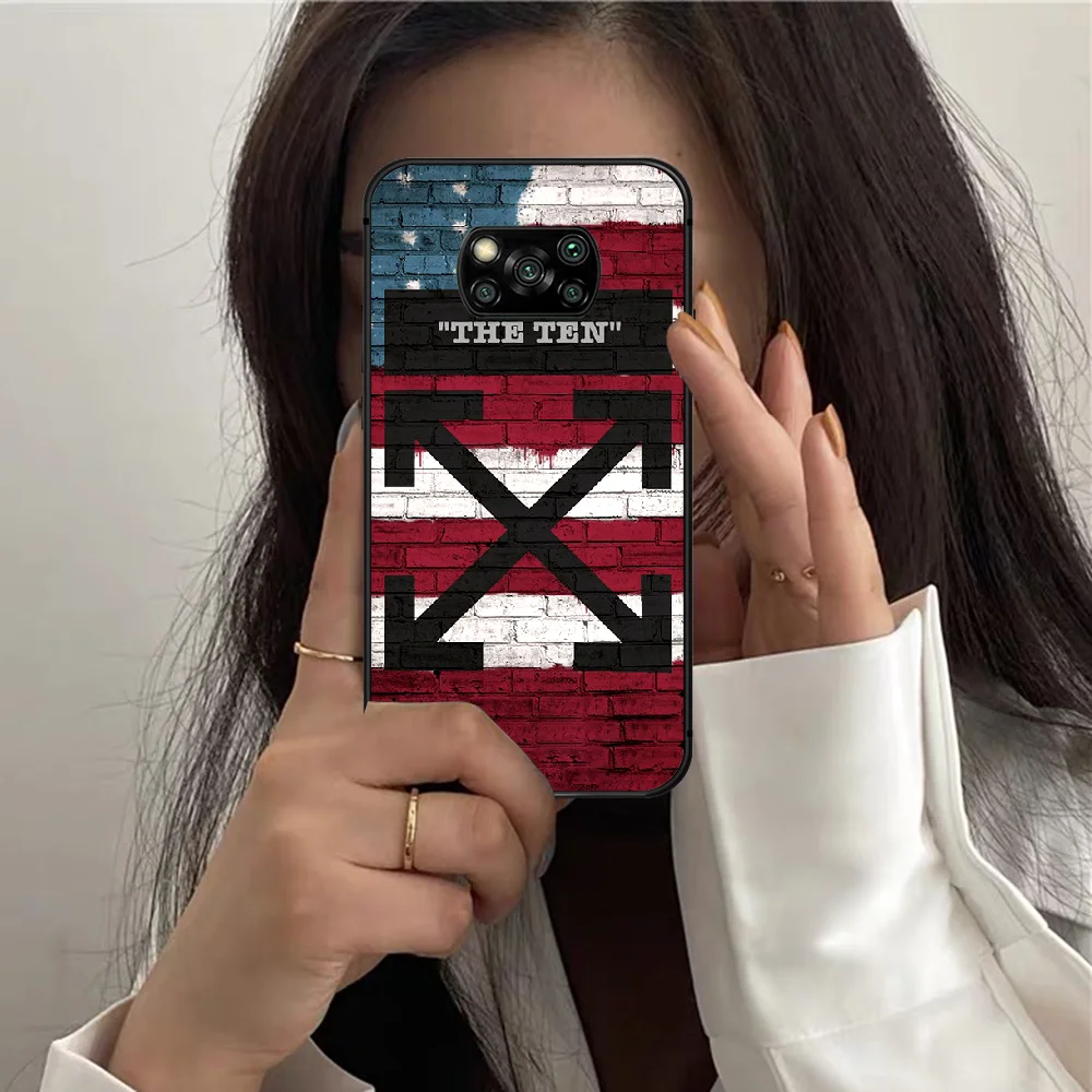 

Luxury Off Ow brand whites Phone Case For XIAOMI MI 8 9 SE Note 10 T Pro Lite Max 2 Poco X A 3 black Prime Luxury Funda Painting