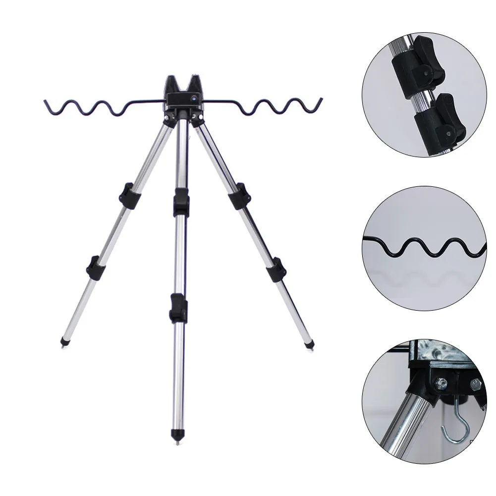 

Aluminum Alloy Telescopic Fishing Rods Holder Portable Collapsible Tripod Stand Fish Pole Bracket Pesca Iscas Tackle Tools