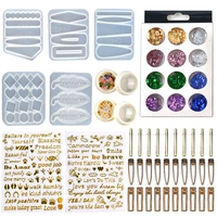 transparent silicone hairpin mould gold foil hair clip sticker case silicone hair clip resin handicraft resin mold