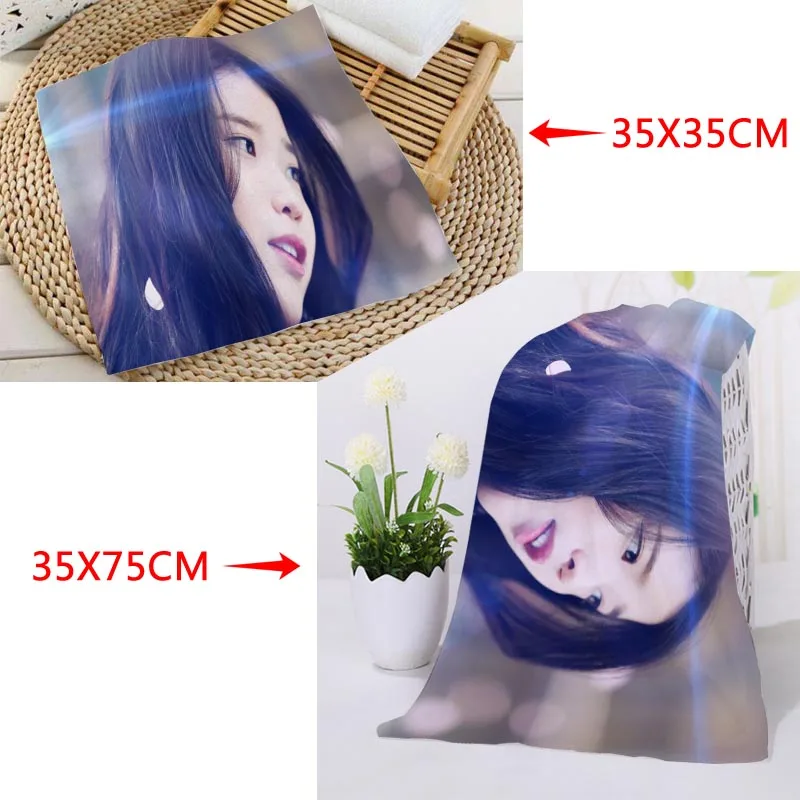 Таможня KPOP IU печатное квадратное полотенце с микрофиброй Впитывающее