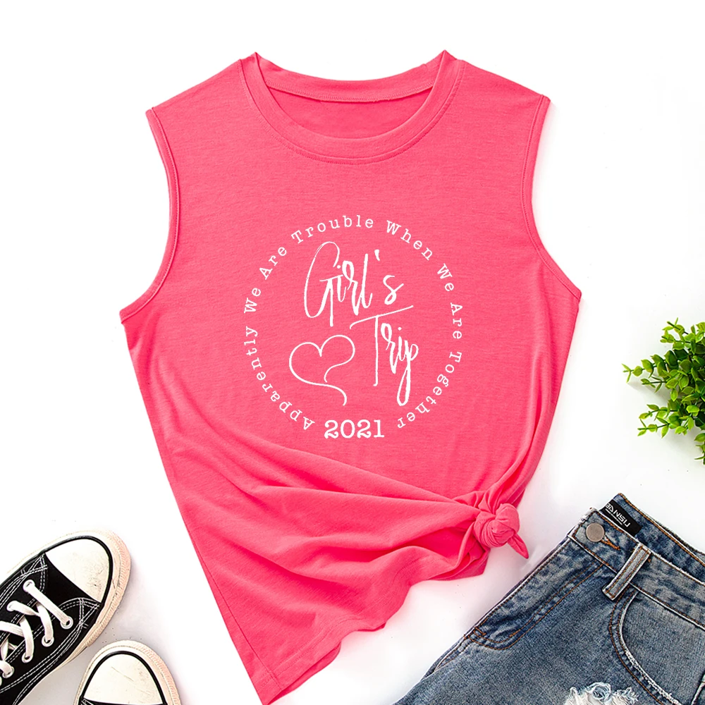 

Girls Trip 2021 Shirt Tank Tops Summer Shirt Sleeveless T-Shirts Casual Women Vest Tanks Top Muscle Fitness Tee Shirts Clothes