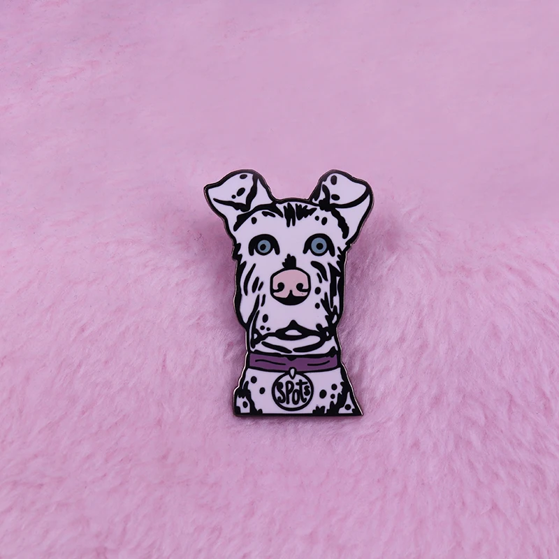 Spot Dog Black and White Brooch Wes Anderson's Isle of Dogs Animated Pin | Украшения и аксессуары