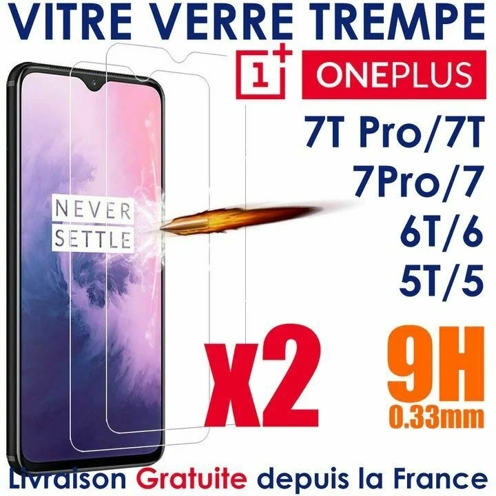 

Vitre Verre Trempe Pour For Oneplus 6 6t 7t 7 Pro 5 Protection Ecran Glass Ecran