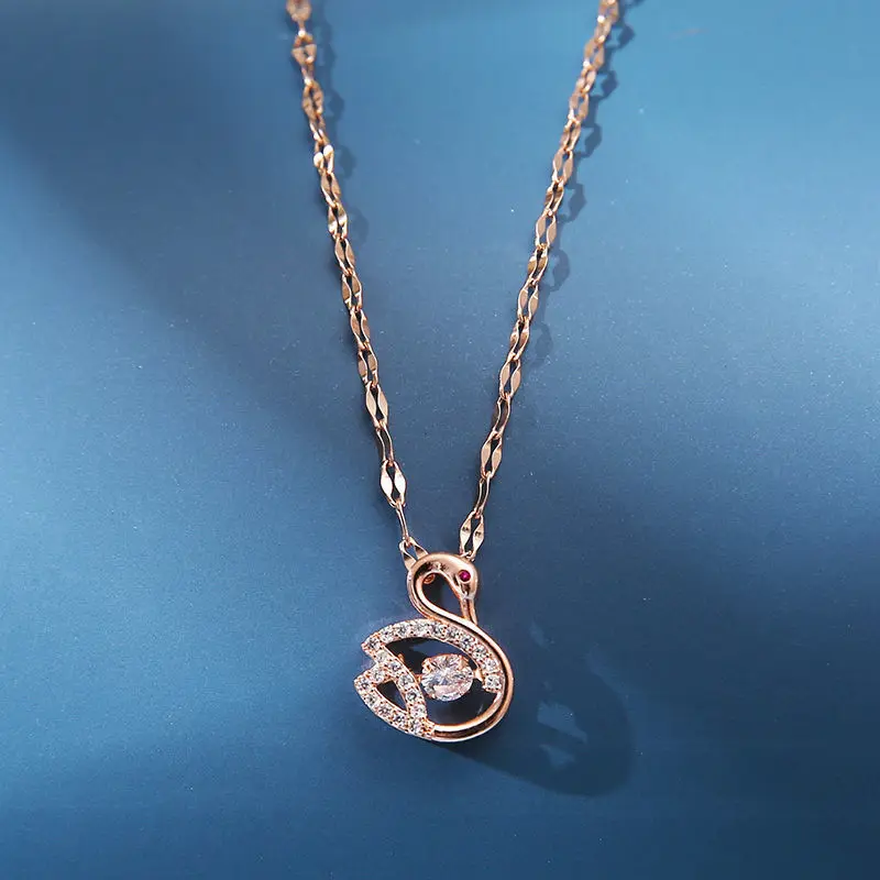 

Swan Titanium Steel Necklace For Woman Does Not Drop Color Anti-allergy Simple Cold Wind Collarbone Chain Neck Chain Jewelry