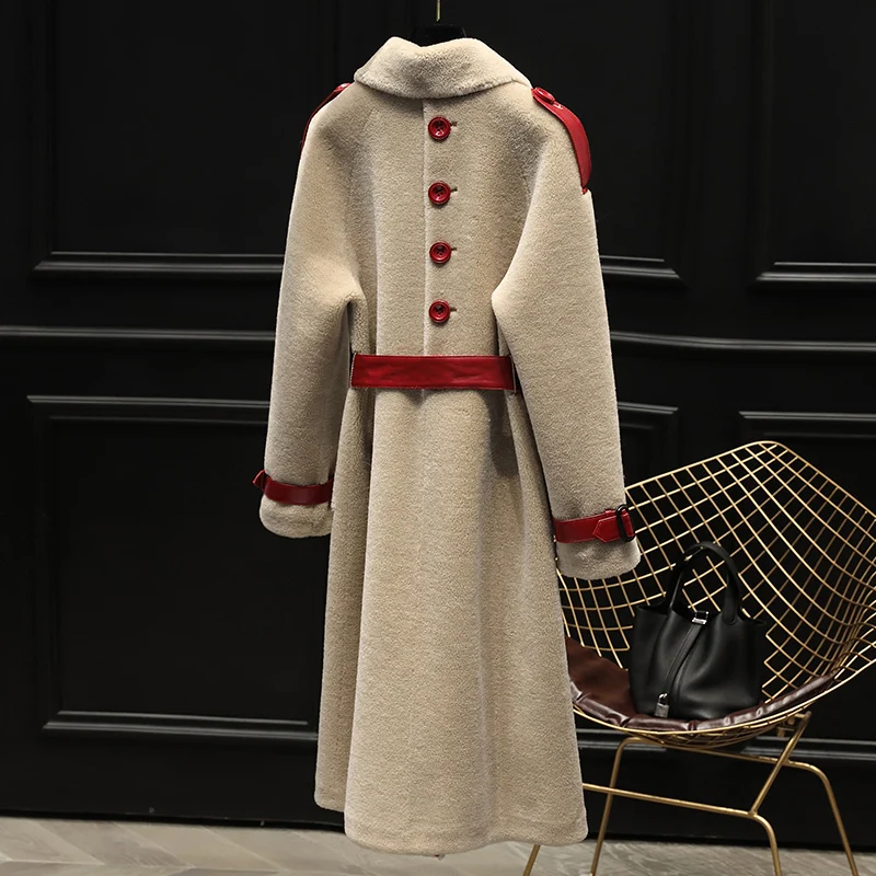 

Sheep Shearling Real Fur Coat Winter Wool Coats and Jackets Women Clothes 2020 Korean Long Jacket MY4205
