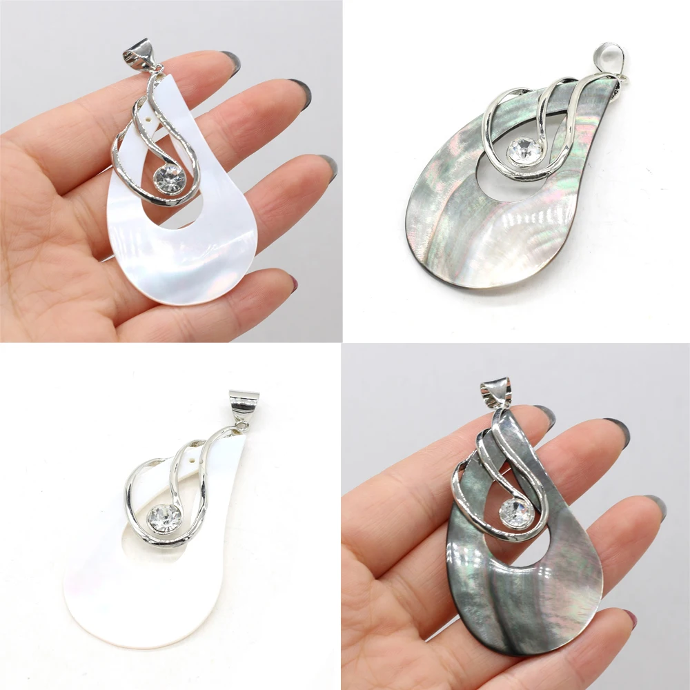 

Natural Mother of Pearl Shell Pendants Water Drop Music Symbol Shape Shell Charns for Exquisite Jewelry Making Necklace