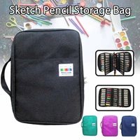 220 slot portable colored pencil case holder waterproof large capacity pu leather pencil bag box for student gifts art supplies