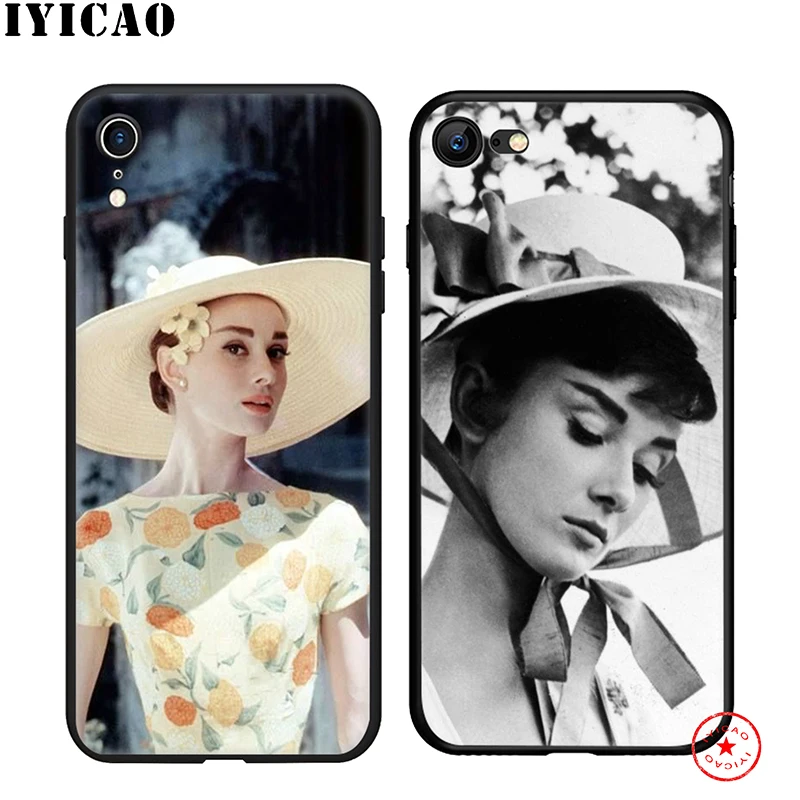 IYICAO Audrey Hepburn Soft Phone Case for iPhone 11 Pro XR X XS Max 6 6S 7 8 Plus 5 5S SE Silicone TPU |