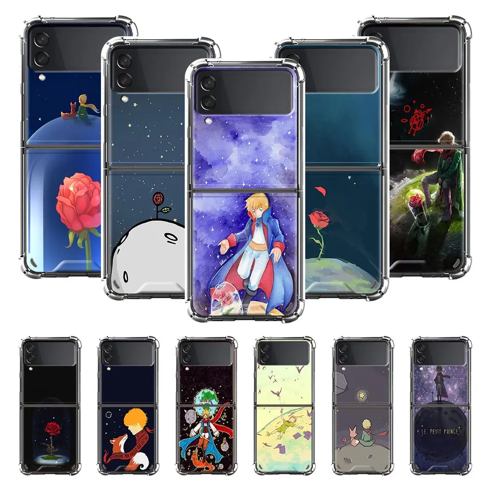 

Air Case for Samsung Galaxy Z Flip 3 5G Cell Phone Bag ZFlip 6.7" PC Segmented Protect Cover Coque Bag The Little Prince And Fox