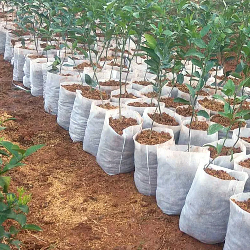 

Gallons Grow Bags 100PCS Seedling Plants Nursery Bags Organic Biodegradable Grow Bags Garden Accessories Pots For Plants
