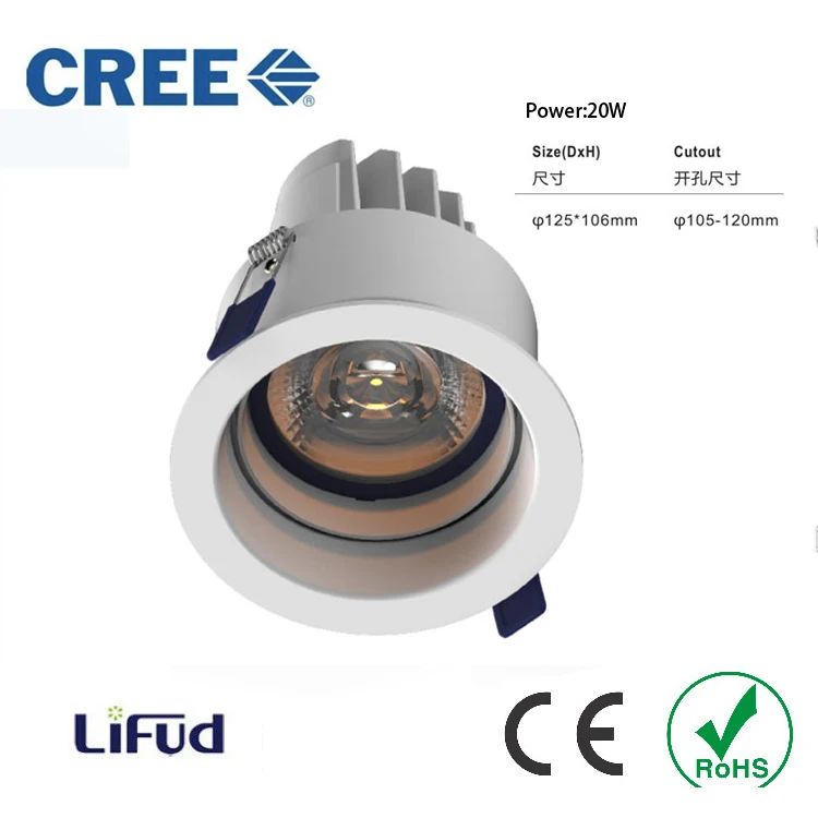 

High Power LED Downlights Recessed In 110V 220V 5W/7W/15W/20W CREE Spot Ceiling downlight Spot Kitchen Bathroom Lighting