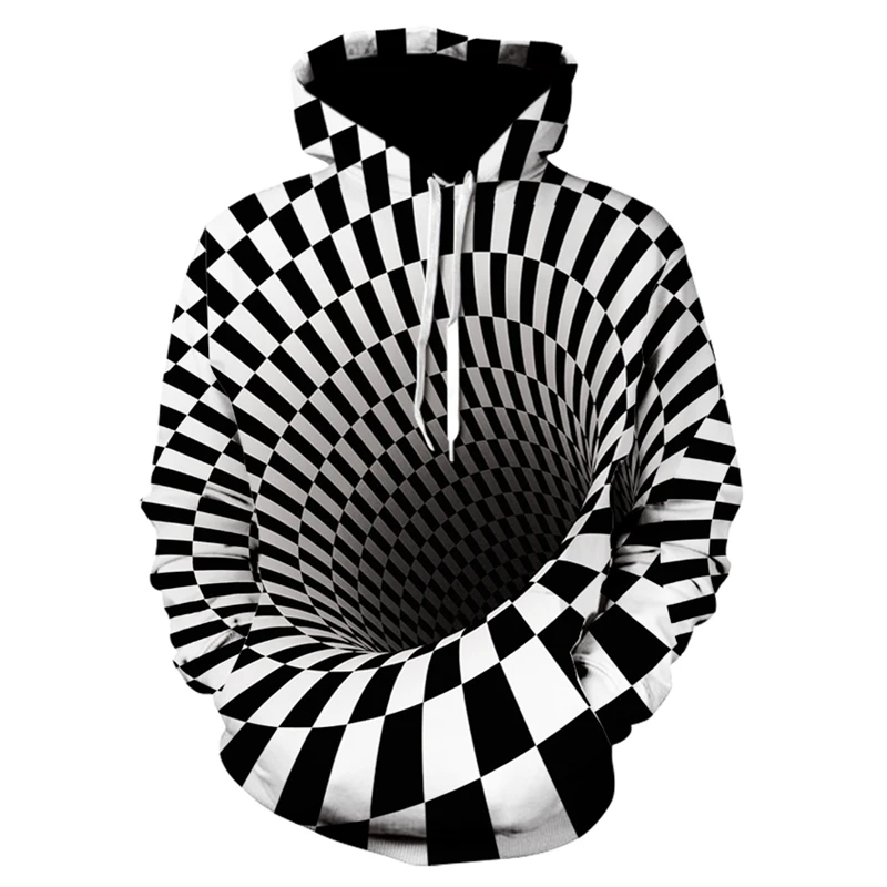 

3D Hoodie Men 3D Printing Three-dimensional Tunnel 2021 New Sweatshirt Streetwear Pullover Top