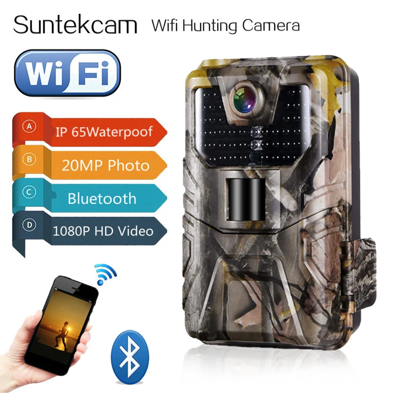 Wifi Hunting Trail Cameras APP Surveillance Wireless Bluetooth Control Wifi900 24M 1296P 30fps Night Vision Wildlife Photo Traps