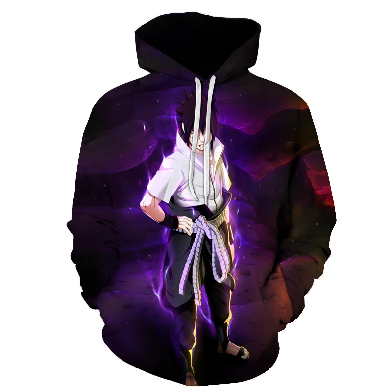 Япония Аниме Наруто балахон Акацуки красное облако 3D печать черный Харадзюку