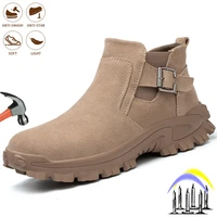 male work boots steel toe men safety shoes non slip indestructible puncture proof safety sneakers anti smash industrial shoes
