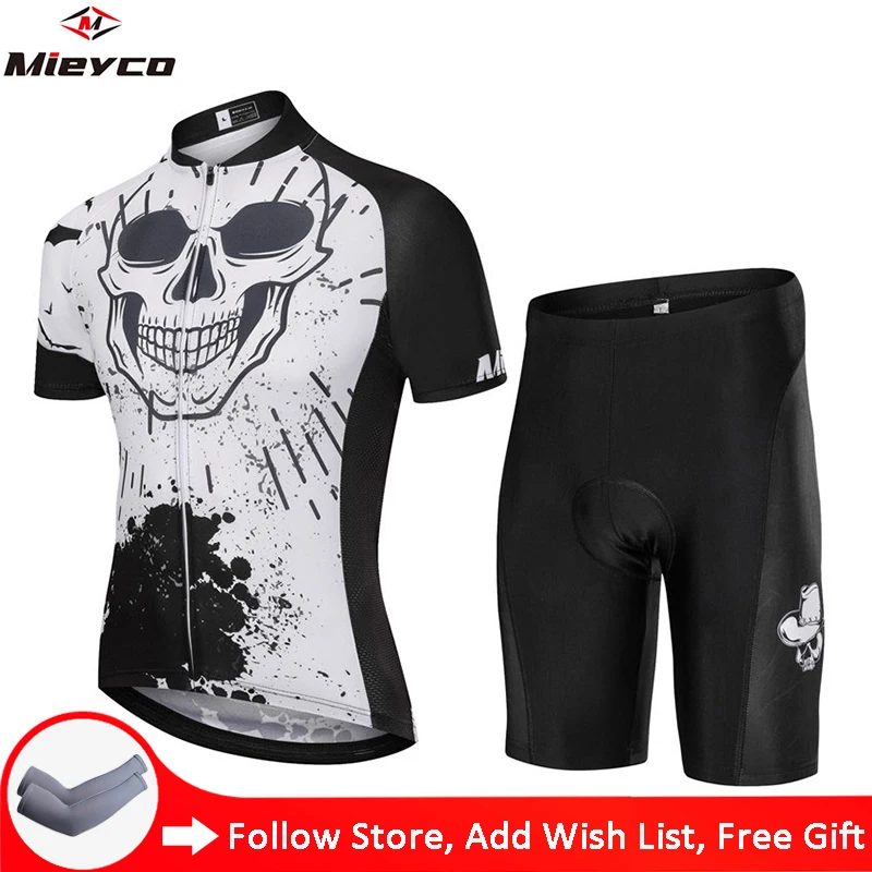 Mieyco Skull Designs Cycling Jersey Set Mountain Bike Clothing Summer Men Shirt Shorts Go Pro Sport Ropa Ciclismo Hombre | Спорт и