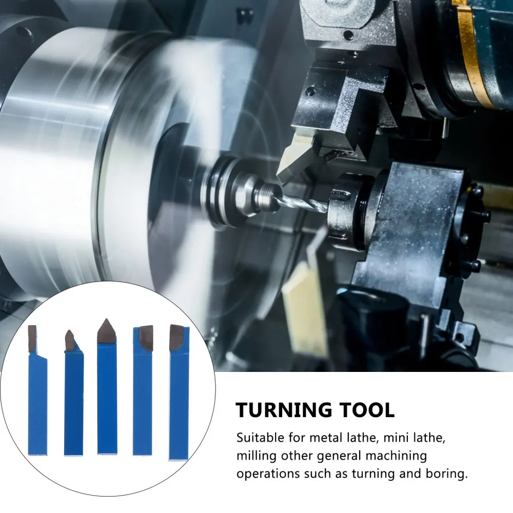 

5pcs Turning BrazingTools Welding Lathe Cutters Tipped Cutters Tool Set (Blue)