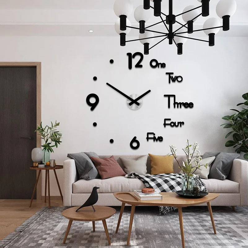 

Clocks Wall Home Decor Living Room Creative Acrylic Diy Clock Mute Number Decorative Wall Sticker Wall Clock Home Decore